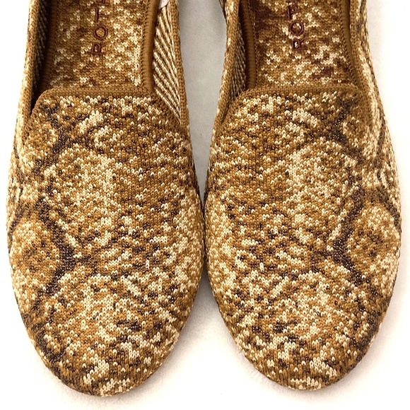Rothy’s Slip On Ballet Comfort Loafers Bronze Metallic Python Flats Size 9 - Picture 6 of 16